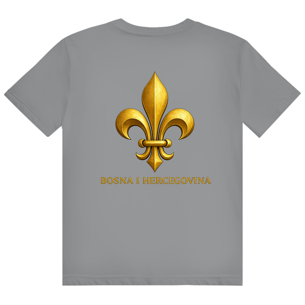 Herren Heavy Cotton T-Shirt Goldener Bosnischer Ljiljan