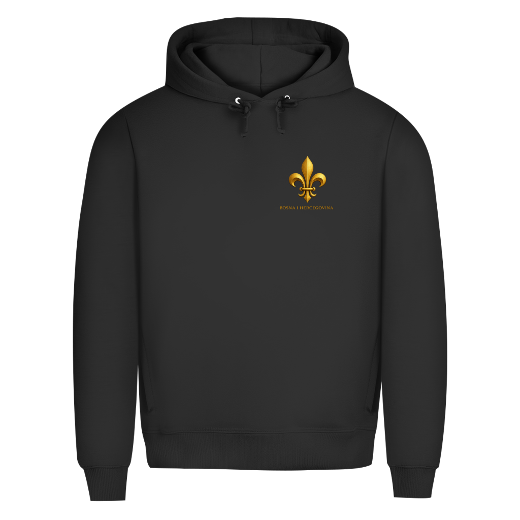 Herren Premium Bio Hoodie Goldener Bosnischer Ljiljan
