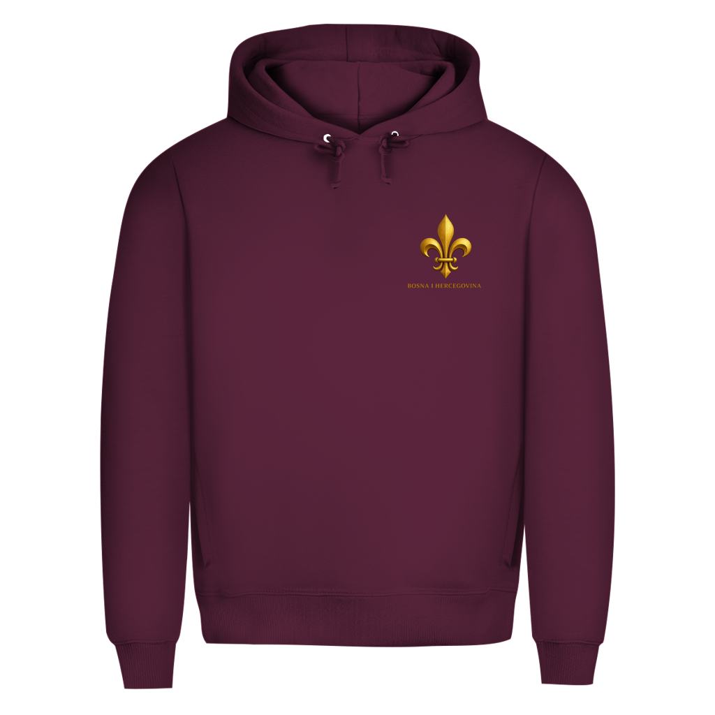 Herren Premium Bio Hoodie Goldener Bosnischer Ljiljan