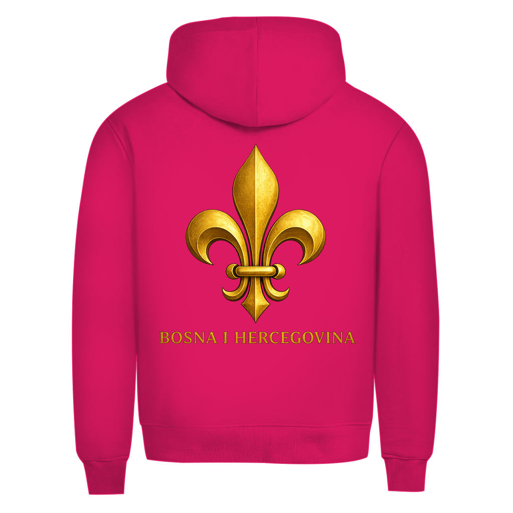 Herren Premium Bio Hoodie Goldener Bosnischer Ljiljan