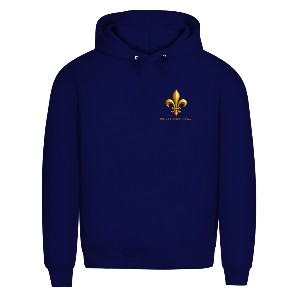 Herren Premium Bio Hoodie Goldener Bosnischer Ljiljan