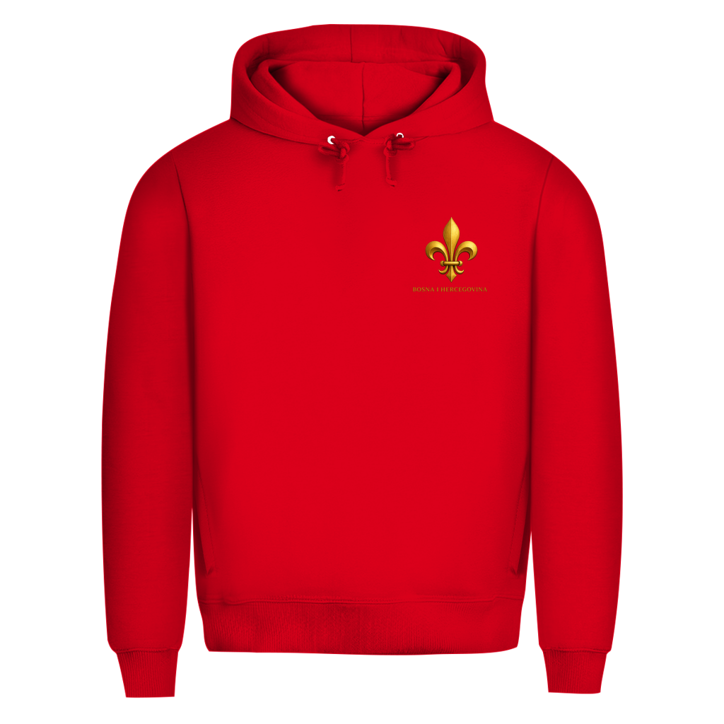 Herren Premium Bio Hoodie Goldener Bosnischer Ljiljan