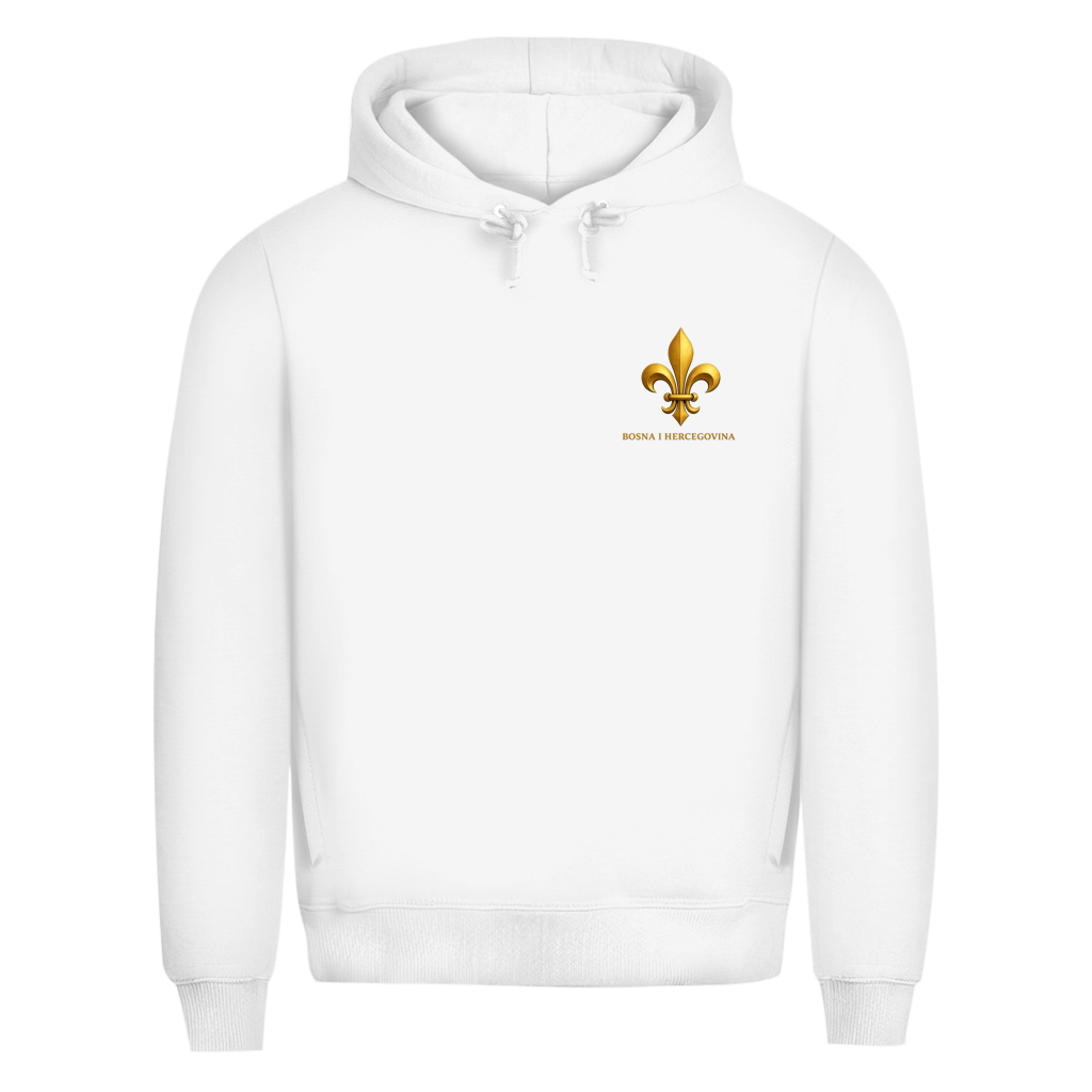 Herren Premium Bio Hoodie Goldener Bosnischer Ljiljan