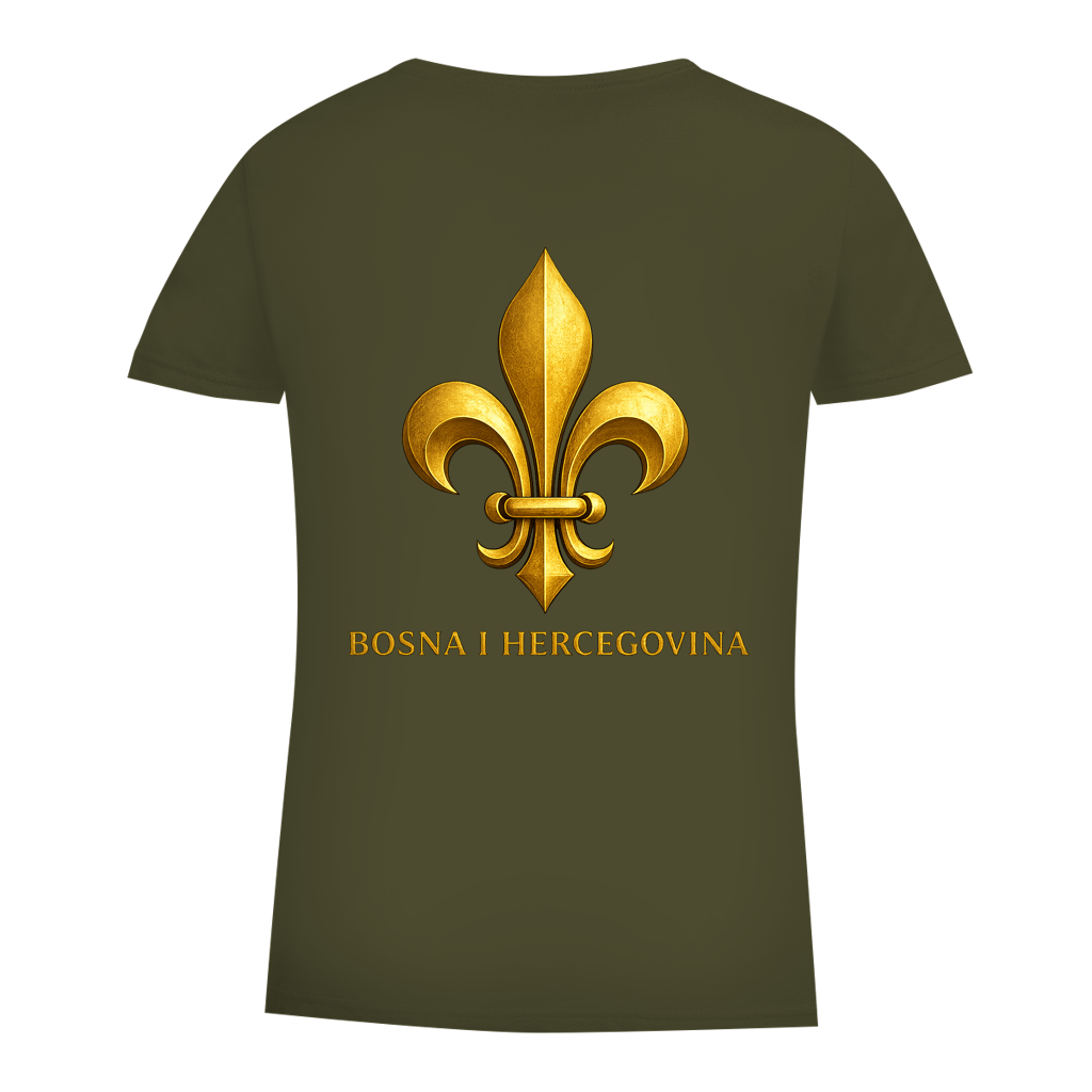 Damen Premium Bio T-Shirt Goldener Bosnischer Ljiljan