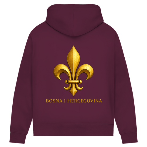 Ženski Premium Organski Hoodie Zlatni Bosanski Ljiljan