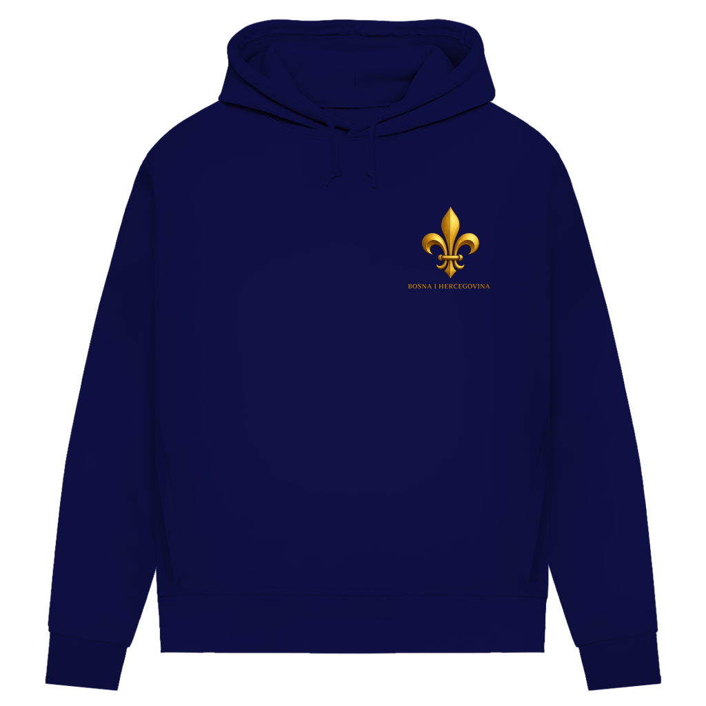 Damen Premium Bio Hoodie Goldener Bosnischer Ljiljan