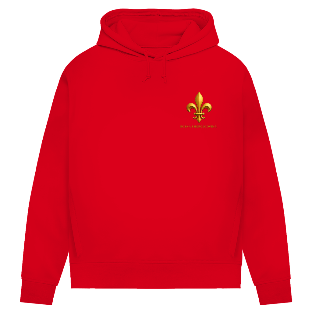 Damen Premium Bio Hoodie Goldener Bosnischer Ljiljan