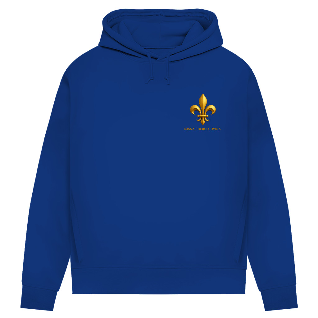 Damen Premium Bio Hoodie Goldener Bosnischer Ljiljan