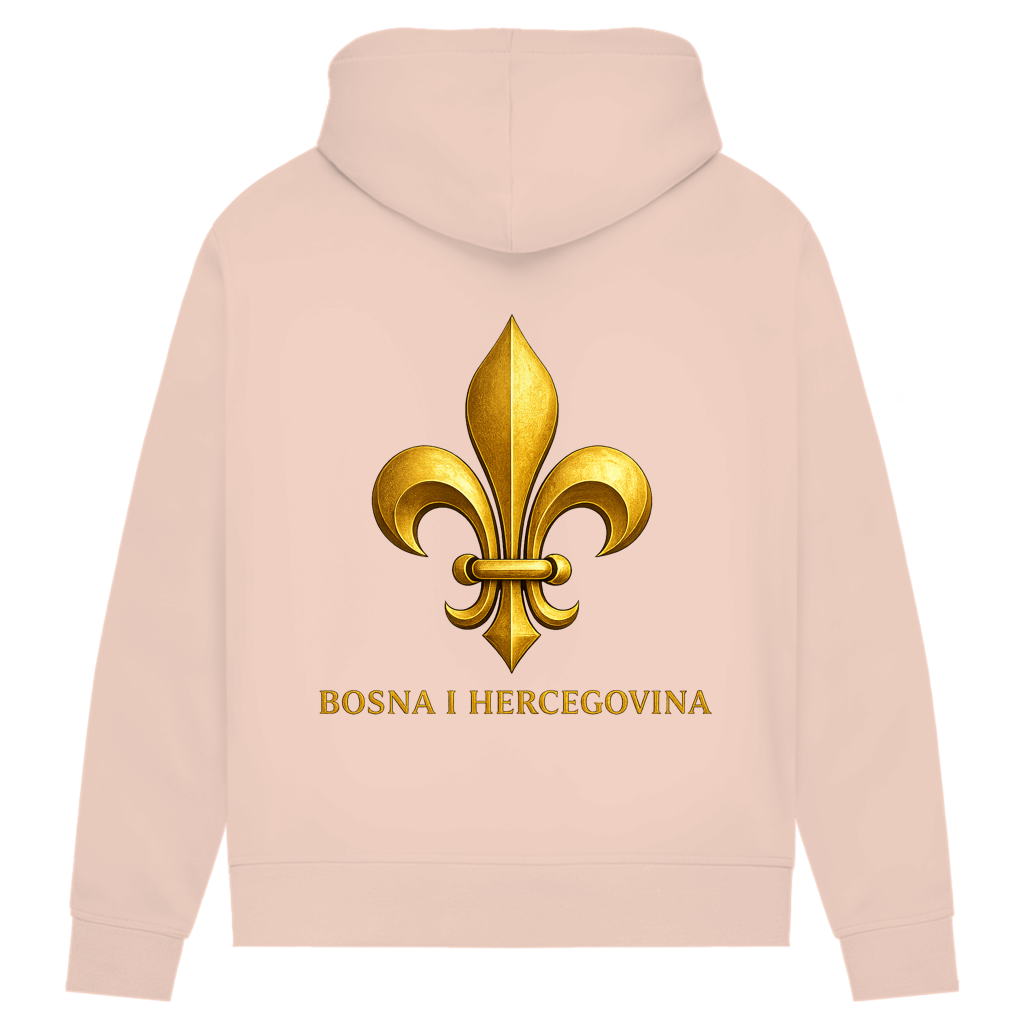 Damen Premium Bio Hoodie Goldener Bosnischer Ljiljan