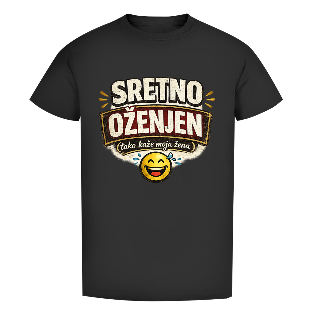 Sretno Oženjen Smiley Herren Premium Bio T-Shirt