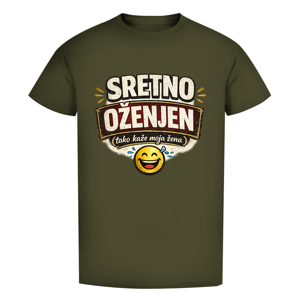 Sretno Oženjen Smiley Herren Premium Bio T-Shirt