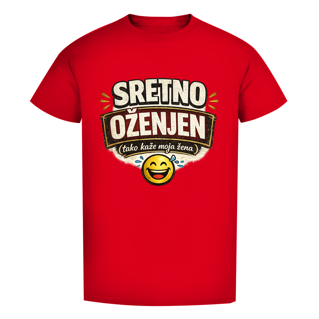 Sretno Oženjen Smiley Herren Premium Bio T-Shirt