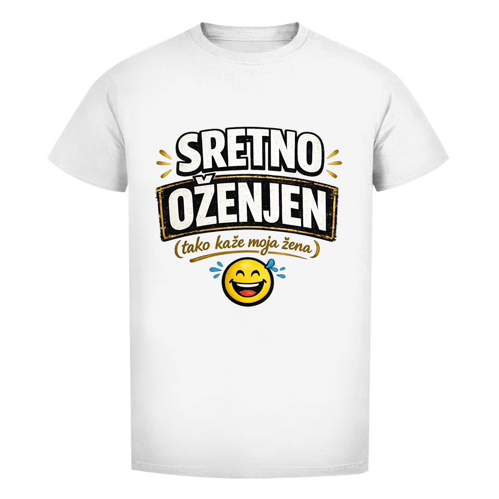 Sretno Oženjen Lustiges Herren Premium Bio T-Shirt