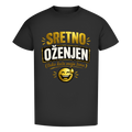 Sretno Oženjen Gold Smiley Herren Premium Bio T-Shirt