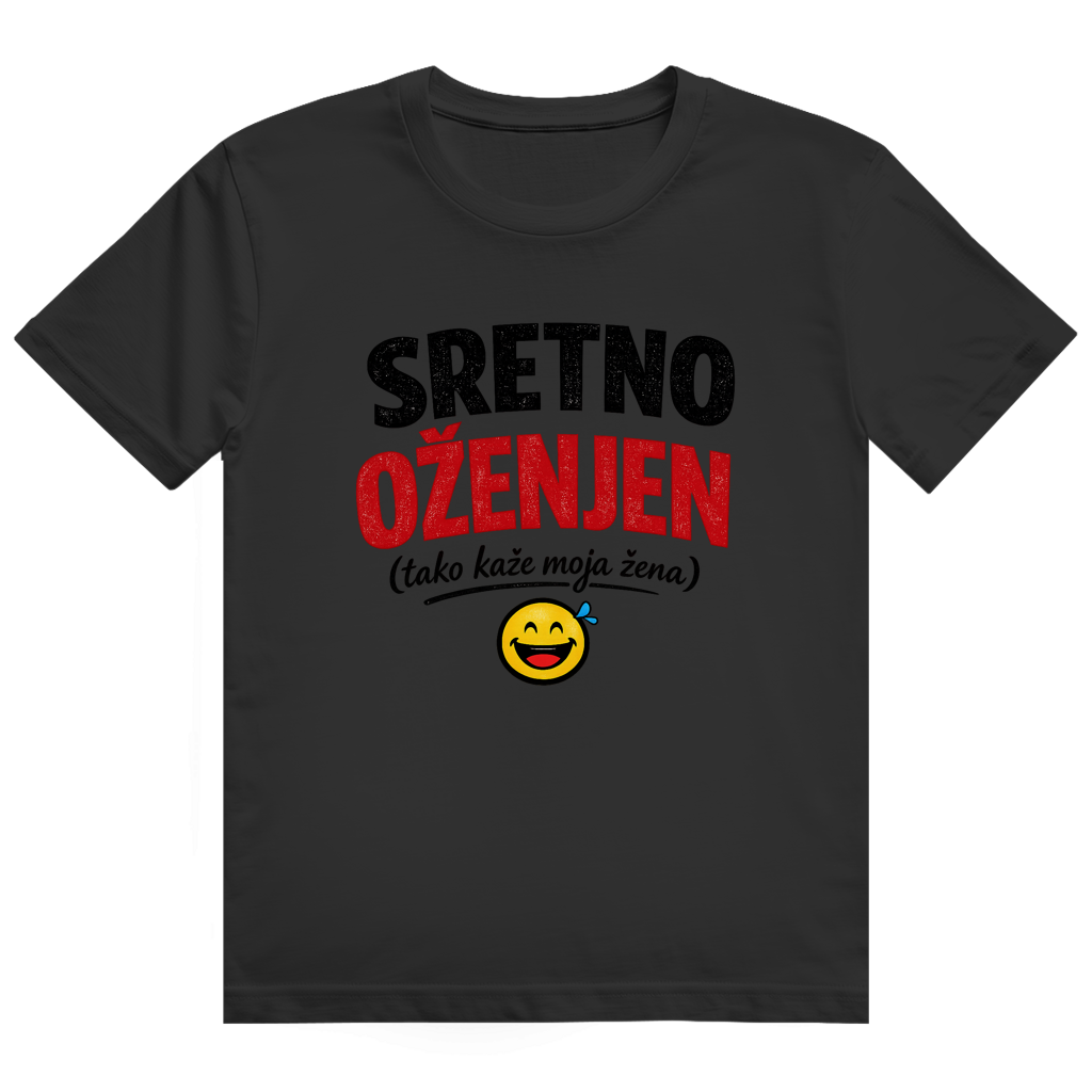 Herren Heavy Cotton T-Shirt Sretno Oženjen Original