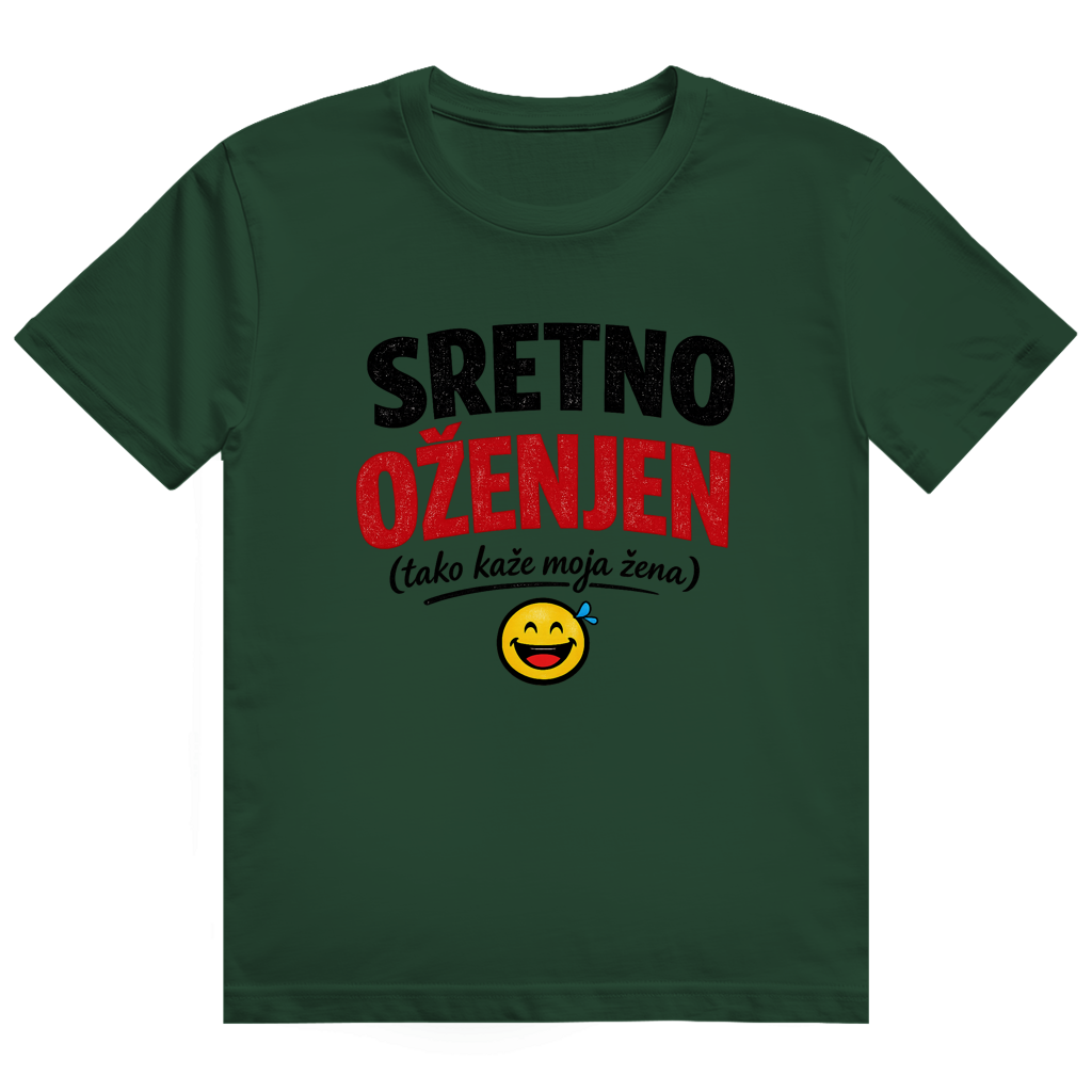 Herren Heavy Cotton T-Shirt Sretno Oženjen Original