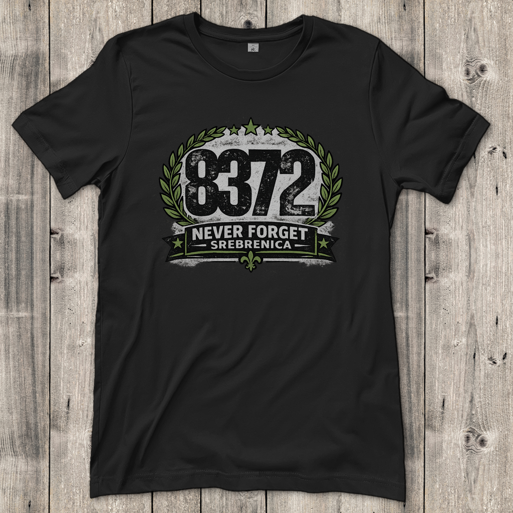Damen T-Shirt Never Forget Srebrenica