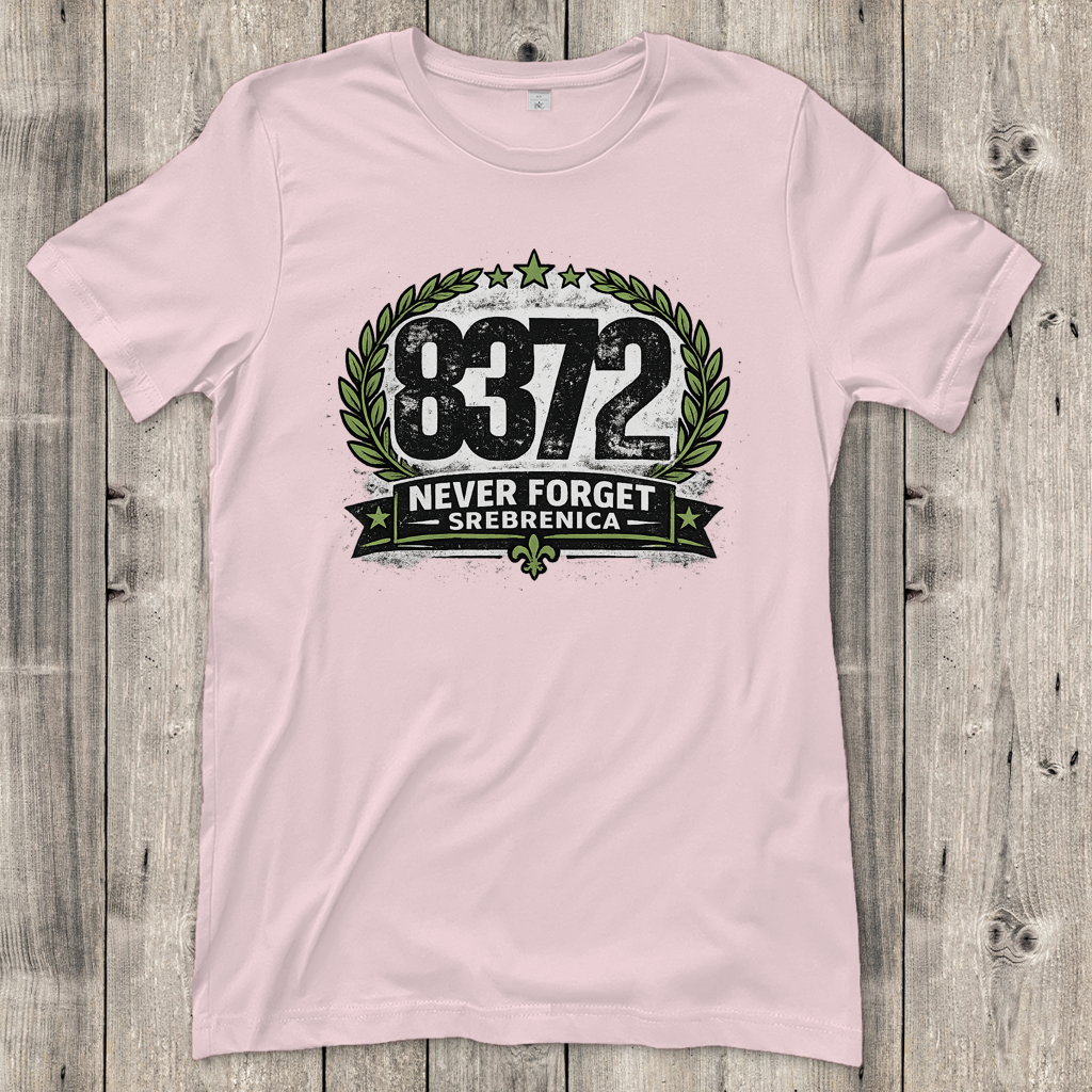 Damen T-Shirt Never Forget Srebrenica
