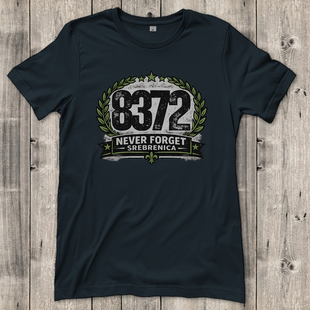 Damen T-Shirt Never Forget Srebrenica