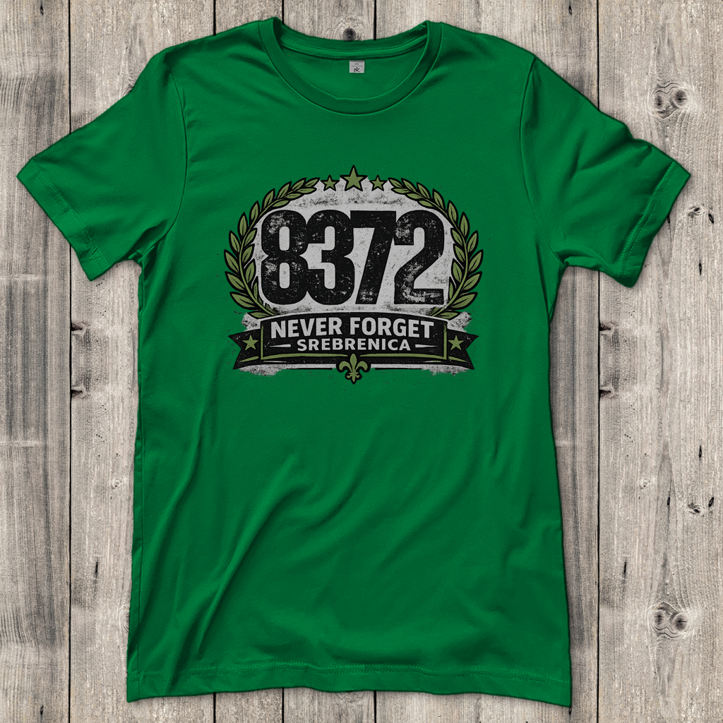 Damen T-Shirt Never Forget Srebrenica