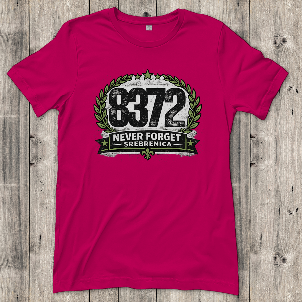 Damen T-Shirt Never Forget Srebrenica