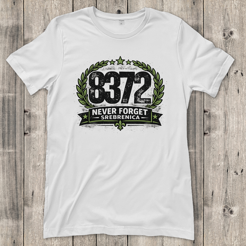 Damen T-Shirt Never Forget Srebrenica