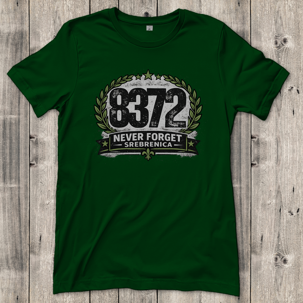 Damen T-Shirt Never Forget Srebrenica