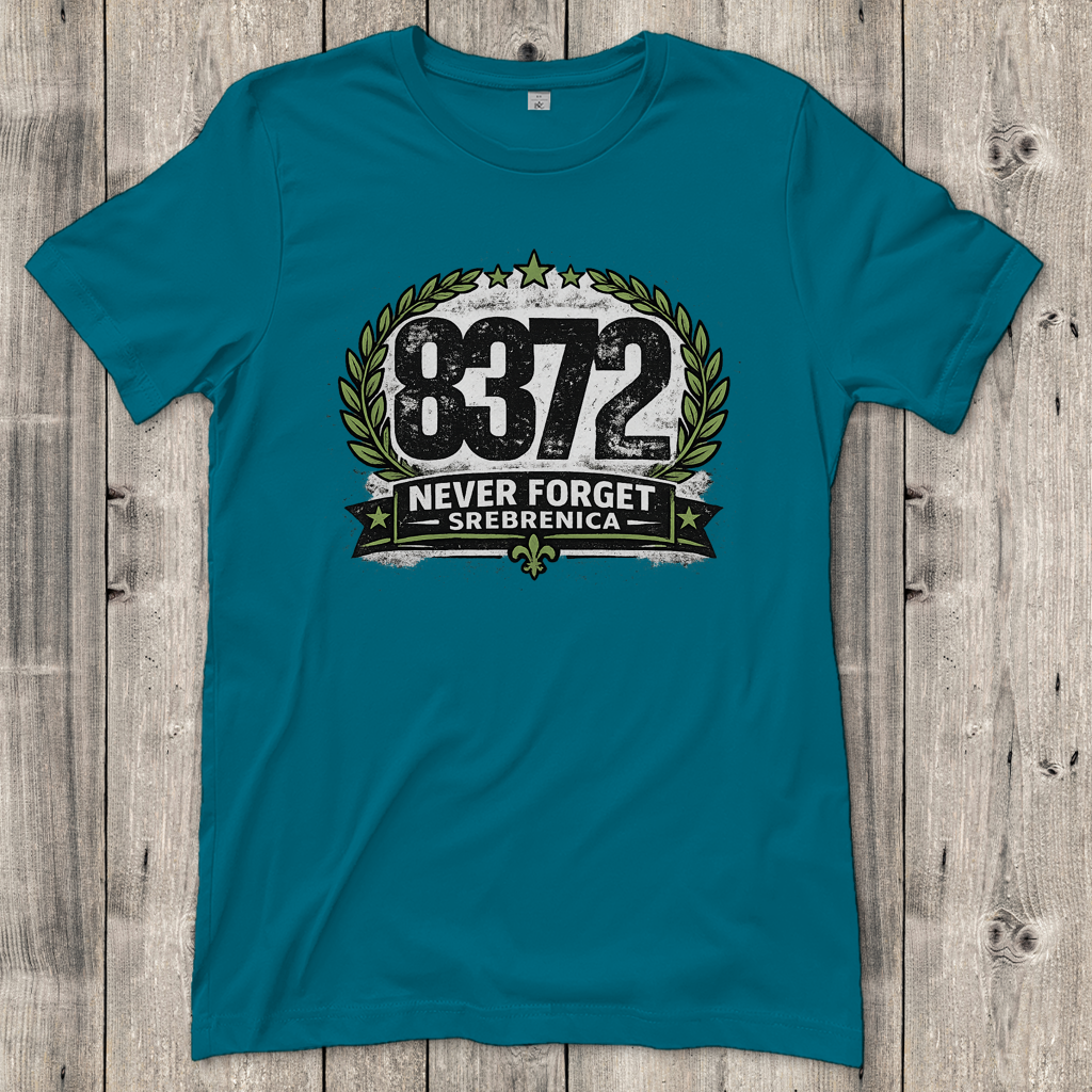 Damen T-Shirt Never Forget Srebrenica