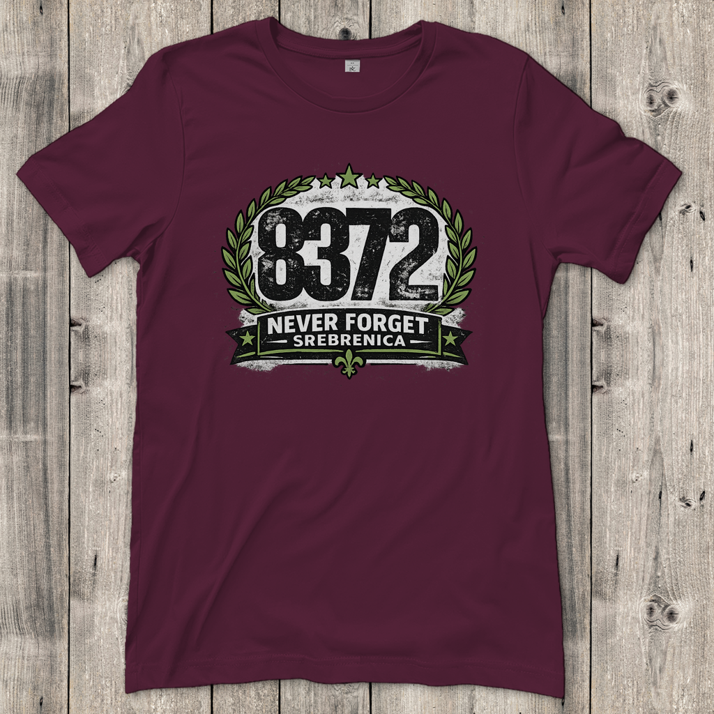 Damen T-Shirt Never Forget Srebrenica