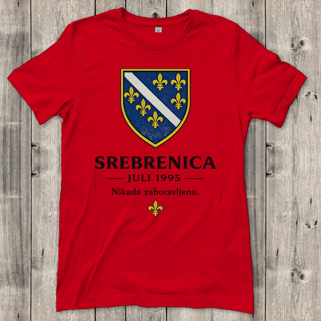 Damen T-Shirt Srebrenica Nikad Zaboravljena