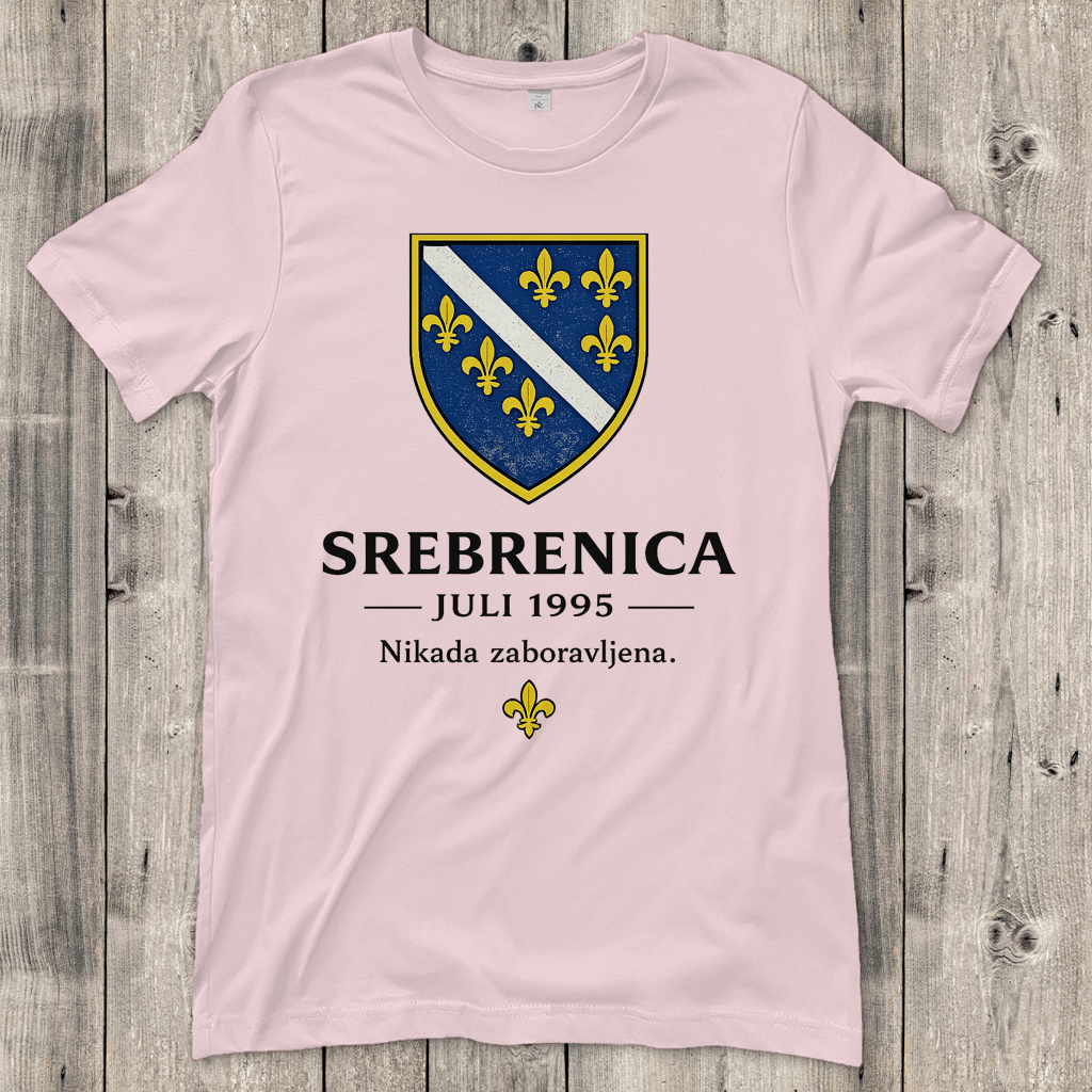 Damen T-Shirt Srebrenica Nikad Zaboravljena