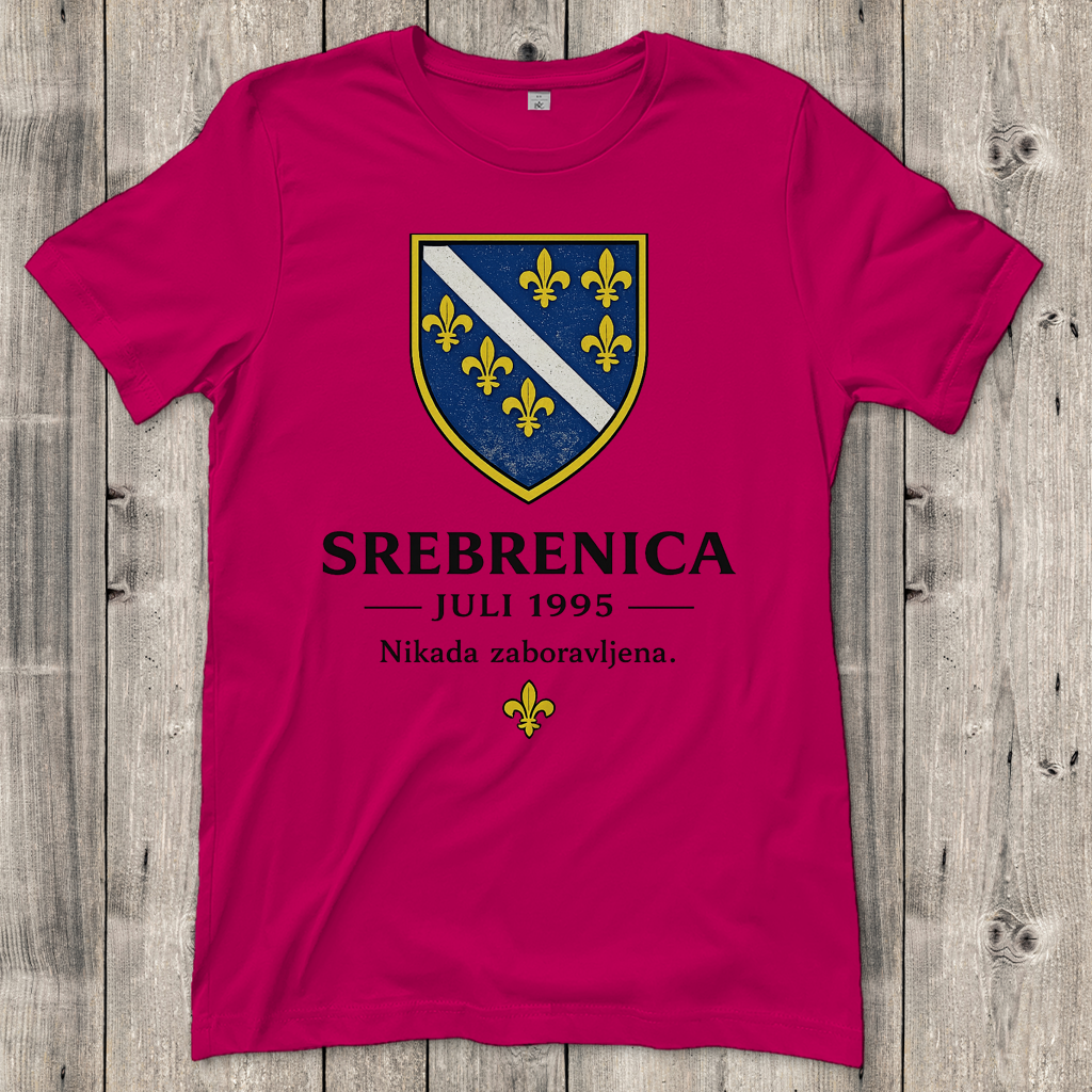 Damen T-Shirt Srebrenica Nikad Zaboravljena