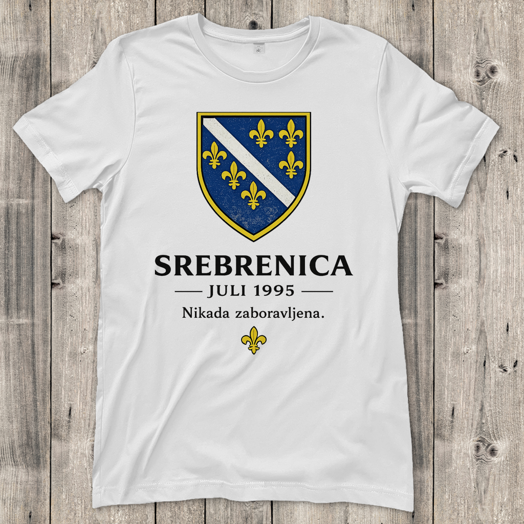 Damen T-Shirt Srebrenica Nikad Zaboravljena
