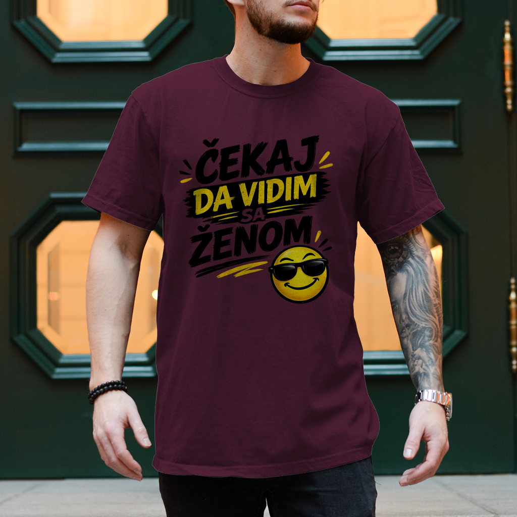 Herren T-Shirt Cekaj da vidim sa zenom