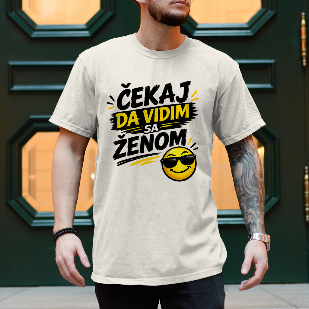 Herren T-Shirt Cekaj da vidim sa zenom