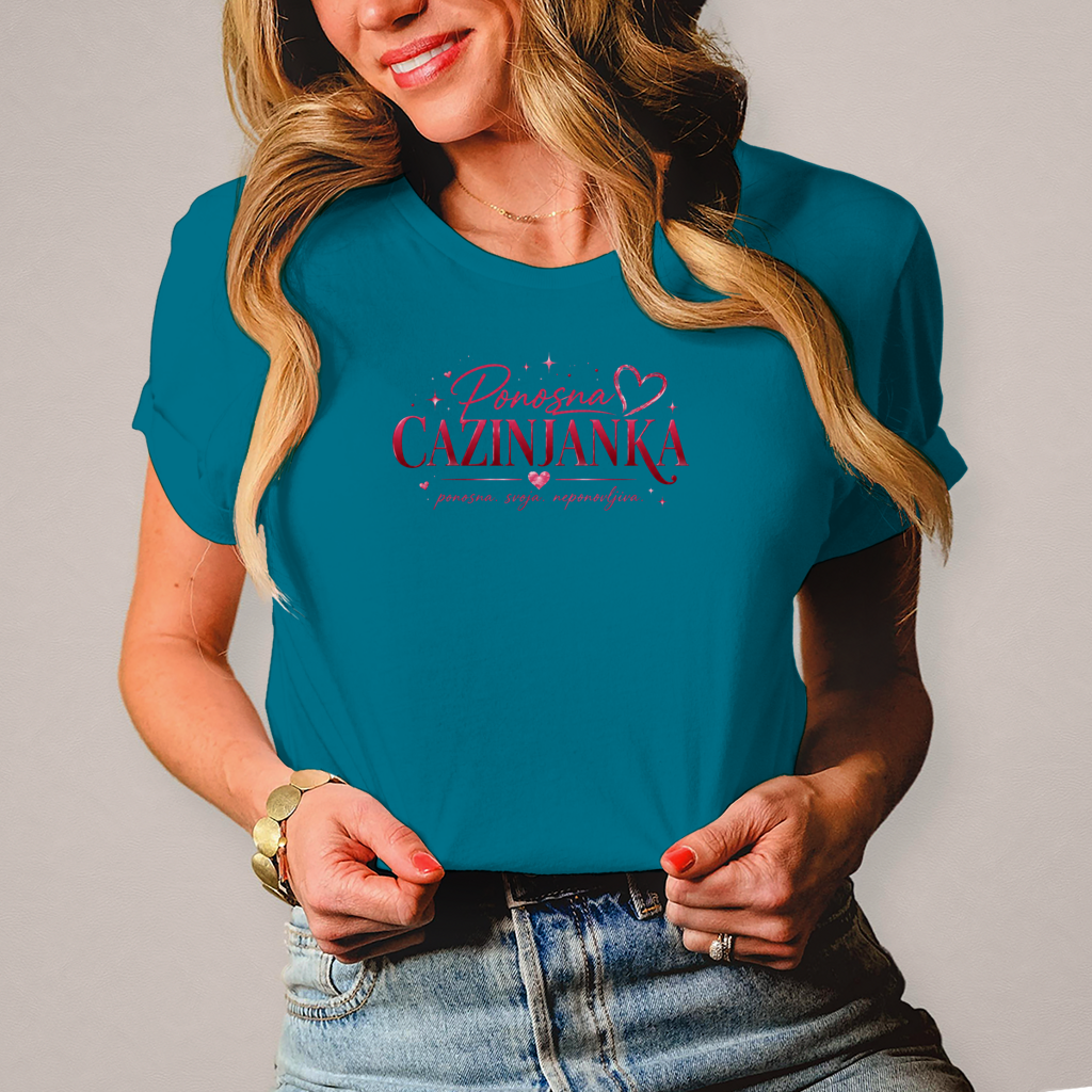 Damen T-Shirt Cazinjanka ponosna