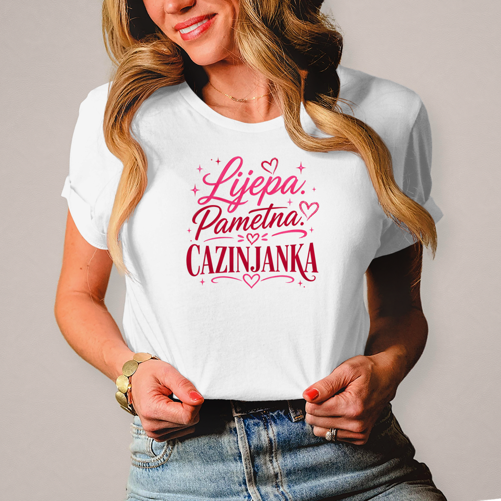 Damen T-Shirt Cazinjanka lijepa pametna