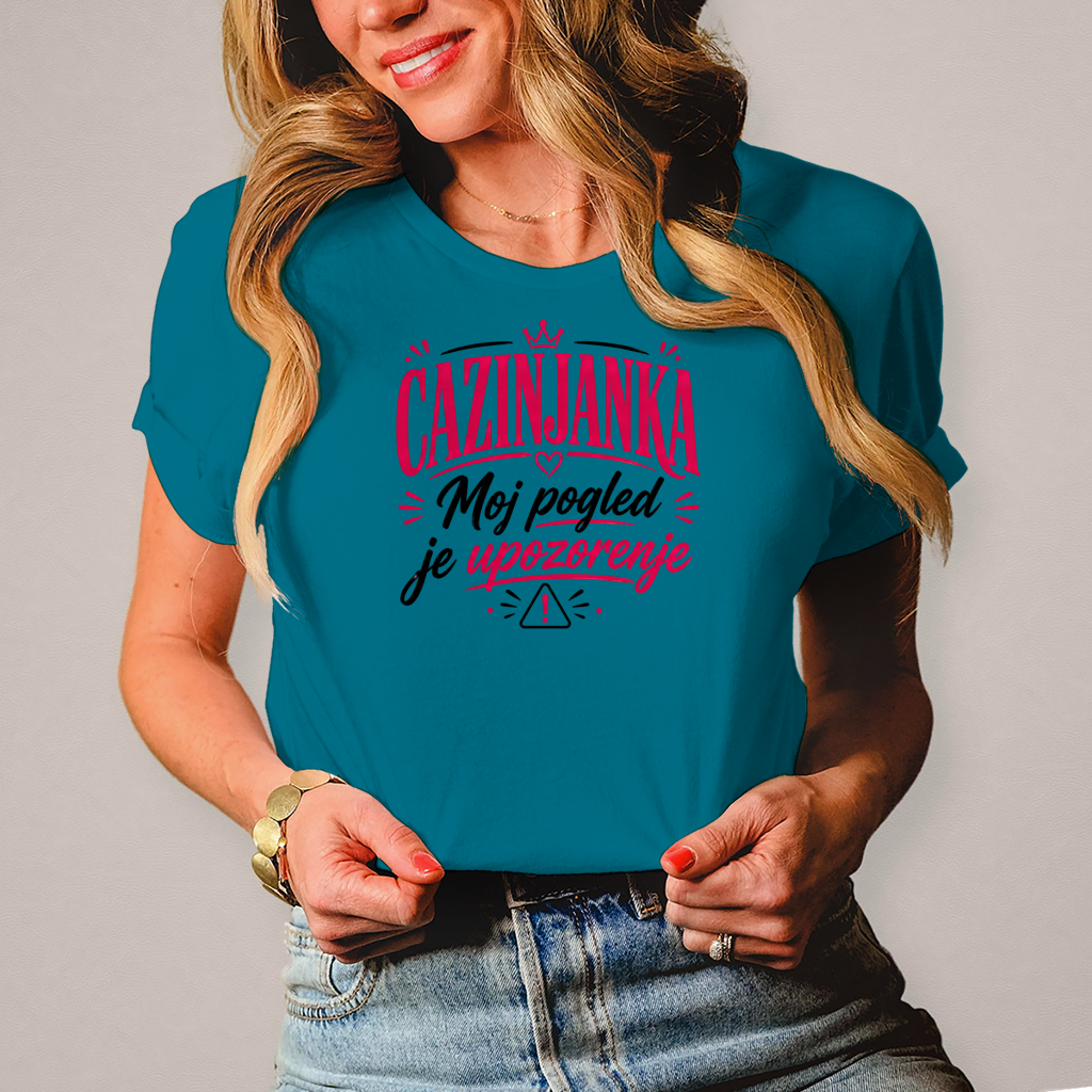 Damen T-Shirt Cazinjanka Pogled upozorenja