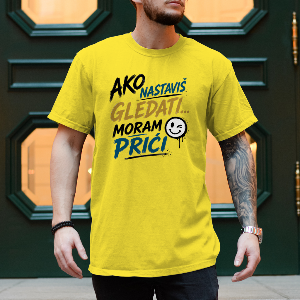 Herren T-Shirt Ako nastavis gledati moram prici