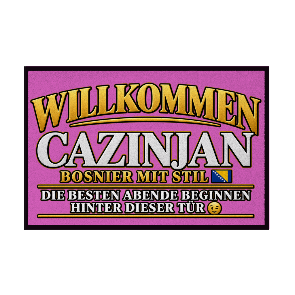 Fußmatte mit Gummirand - Cazinjan Willkommen