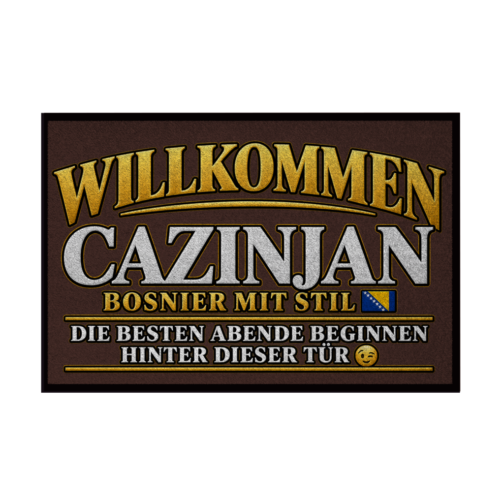 Fußmatte mit Gummirand - Cazinjan Willkommen