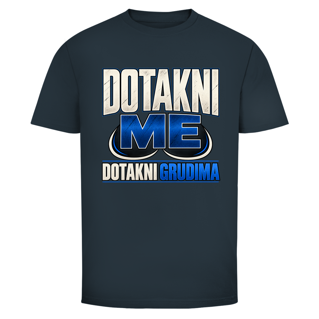 Herren T-Shirt  Mitar Mirić „Dotakni me“ - Blau simple design