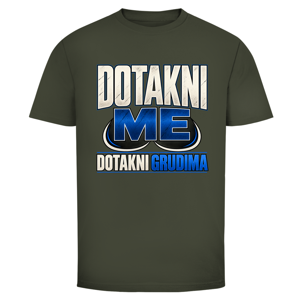 Herren T-Shirt  Mitar Mirić „Dotakni me“ - Blau simple design