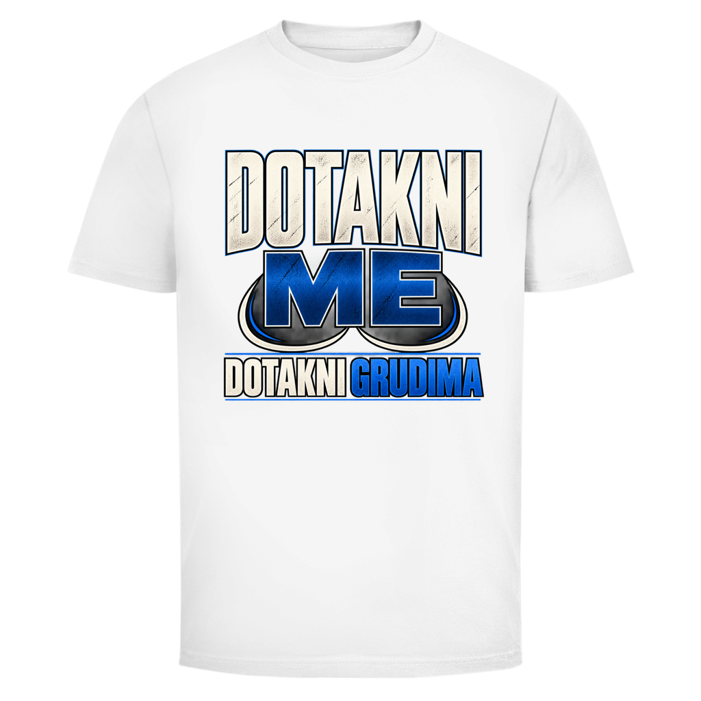 Herren T-Shirt  Mitar Mirić „Dotakni me“ - Blau simple design