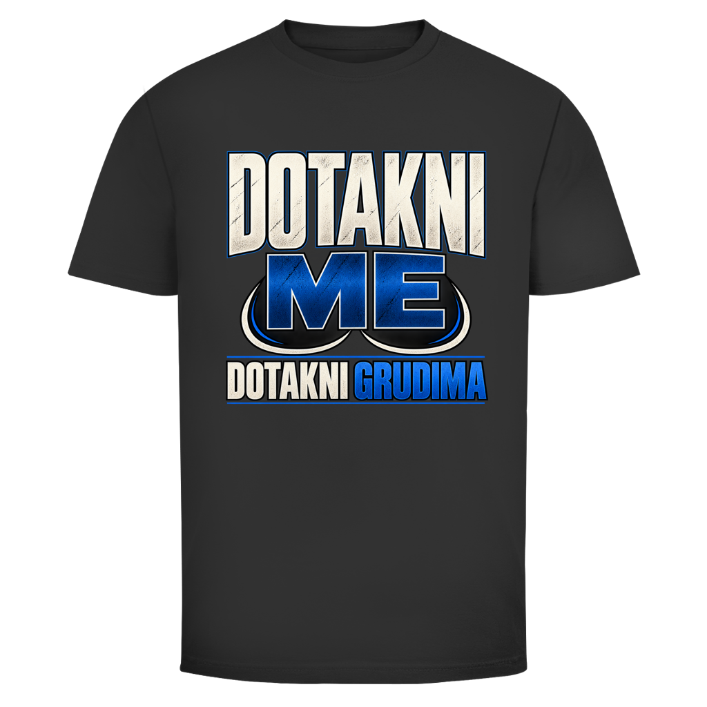 Herren T-Shirt  Mitar Mirić „Dotakni me“ - Blau simple design