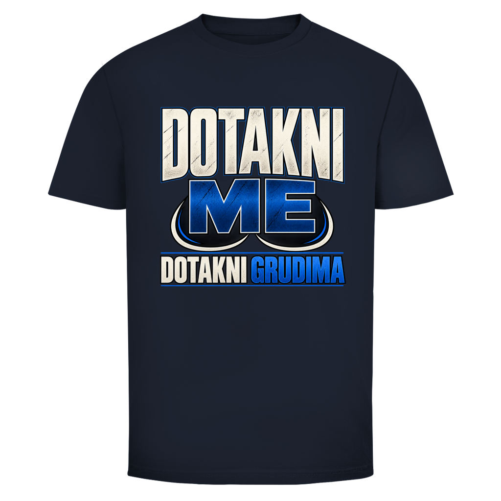 Herren T-Shirt  Mitar Mirić „Dotakni me“ - Blau simple design