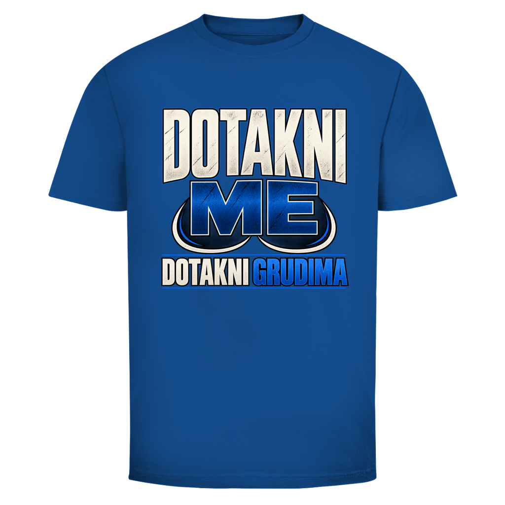 Herren T-Shirt  Mitar Mirić „Dotakni me“ - Blau simple design