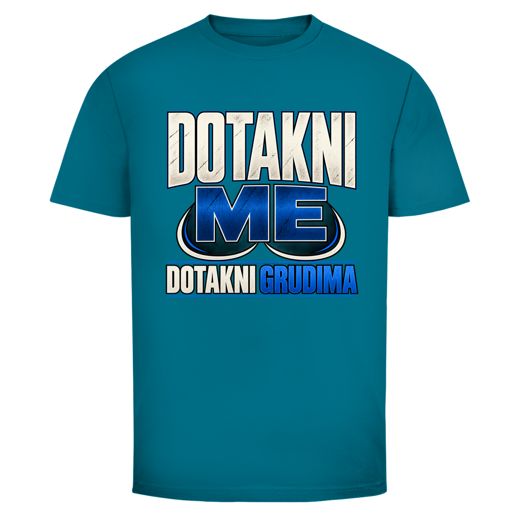 Herren T-Shirt  Mitar Mirić „Dotakni me“ - Blau simple design