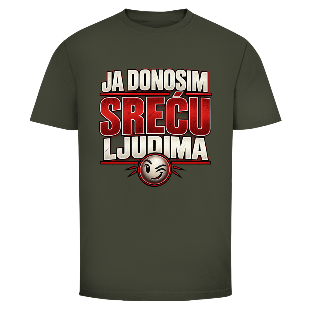 Herren T-Shirt  Mitar Mirić „Ja donosim srecu ljudima“ | Balkan Kult Shirt Rot