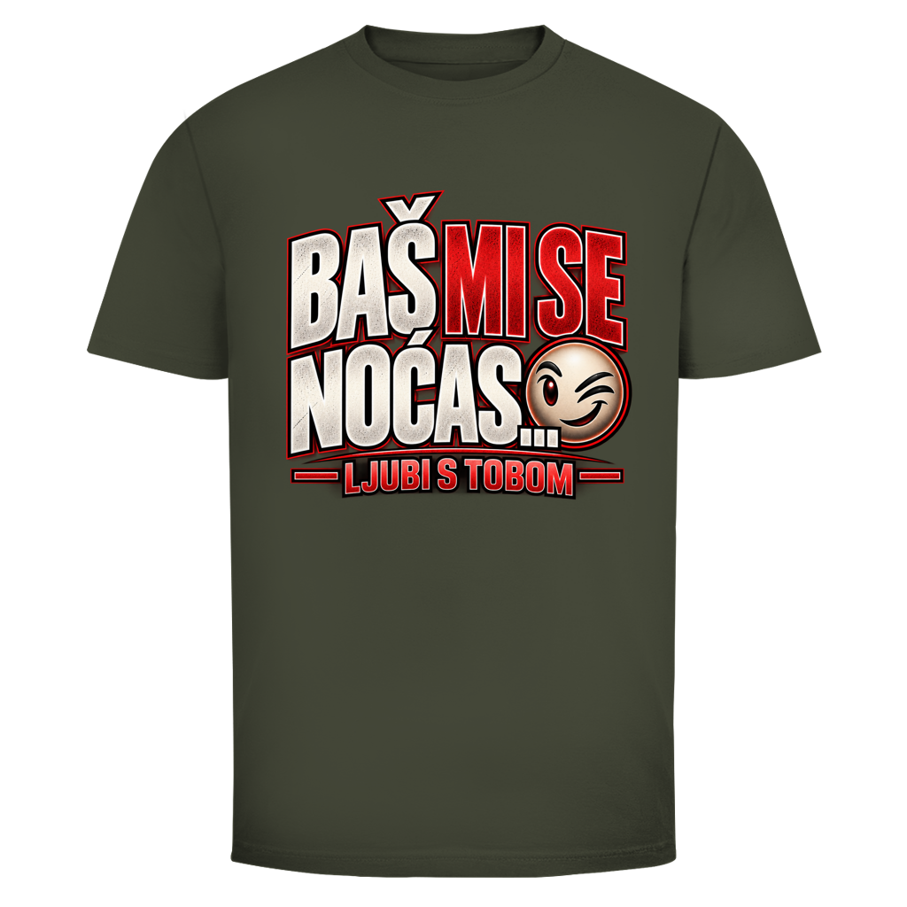 Herren T-Shirt  Mitar Mirić „Bas mi se nocas ljubi s tobom“  Rot | Balkan Kult Shirt Rot